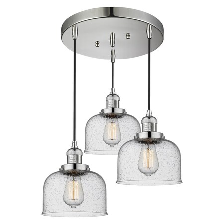 Innovations Lighting 3 Light Adjustable Cord Pan Chandelier With Glass 211/3-PN-G74